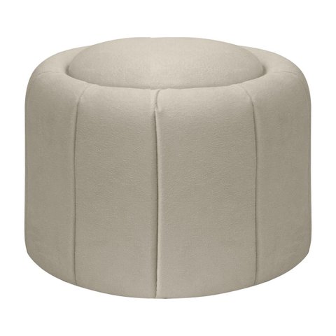 Puff Redondo Orgânico Resistente Flora 45x45 Bouclê - Sofa Store:bouclê Bege