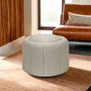 Ver imagem 2 de Puff Redondo Orgânico Resistente Flora 45x45 Bouclê - Sofa Store:bouclê Bege