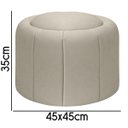 Ver imagem 4 de Puff Redondo Orgânico Resistente Flora 45x45 Bouclê - Sofa Store:bouclê Bege