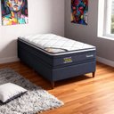Ver imagem 1 de Conjunto Colchão Solteiro Toronto Pkt 10 Eps com Box Spring Luxo Cinza/Branco