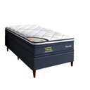 Ver imagem 2 de Conjunto Colchão Solteiro Toronto Pkt 10 Eps com Box Spring Luxo Cinza/Branco