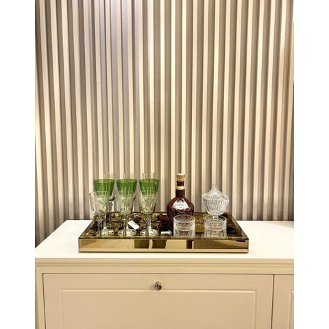 Bandeja Espelhada Bronze Decoração 50x35 Inova Decor