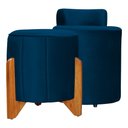 Ver imagem 1 de Kit Puff Decorativo Athenas mais Puff Jade Veludo Azul Marinho