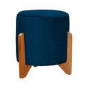 Ver imagem 2 de Kit Puff Decorativo Athenas mais Puff Jade Veludo Azul Marinho