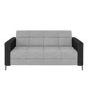 Ver imagem 5 de Sofá Living Decorativo Houston 2 Lugares 180cm Pés em Metal Linho/ Pu Cinza Escuro/ Preto G33 - Gran