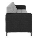 Ver imagem 6 de Sofá Living Decorativo Houston 2 Lugares 180cm Pés em Metal Linho/ Pu Cinza Escuro/ Preto G33 - Gran