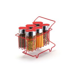 Porta Condimentos Mini Carrinho de Supermercado Vermelho Kit - 1