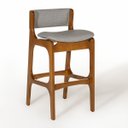 Ver imagem 2 de Kit 6 Banquetas Alta Ella em Madeira Estofada Facto Cinza Claro L96 Rmi