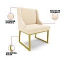 Ver imagem 3 de Cadeira Sala de Jantar Industrial Dourado Kit 6 Liz Bouclê Bege D03 - D’Rossi