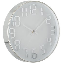 Relógio de Parede 30 Cm Decorativo Silencioso Cozinha / 343 Pgb Prata - 1