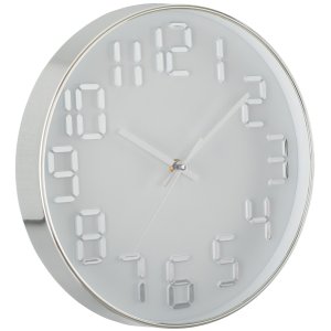 Relógio de Parede 30 Cm Decorativo Silencioso Cozinha / 343 Pgb Prata
