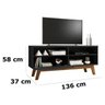 Rack para Tv até 55 Polegadas Paládio 1.40 Preto Fosco - 2