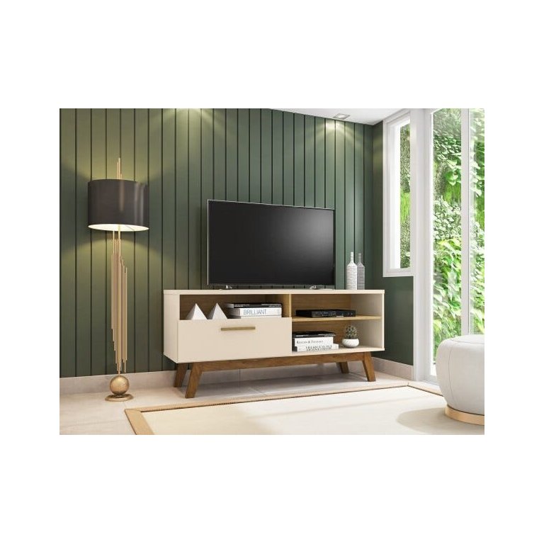 Rack para TV até 55 Polegadas Paládio 1.40 Off White/Cinamomo
