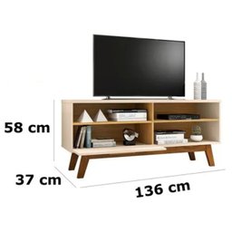 Rack para TV até 55 Polegadas Paládio 1.40 Off White/Cinamomo - 5