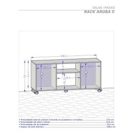 Rack para TV até 42 Polegadas Aruba Ii Madeira Rústica - Móveis Bechara - 3