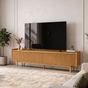 Ver imagem 1 de Rack para TV até 85 Polegadas 220cm Pés em Madeira Maciça Siena Freijó Nativo