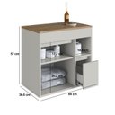 Ver imagem 4 de Balcão Gabinete de Banheiro Suspenso 60 Bangladesh com 1 Porta e 1 Gaveta Bege/Arenas