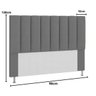 Cabeceira Estofada Cama Box Solteiro 90 cm Carla Suede Cinza - 2