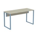 Ver imagem 1 de Mesa Escritório P25 Tub Pandin 150 Cm Larg X 70cm Prof Tampo Mdp Casablanca Pé Aço Tubular Azul