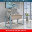 Ver imagem 2 de Mesa Escritório P25 Tub Pandin 150 Cm Larg X 70cm Prof Tampo Mdp Casablanca Pé Aço Tubular Azul