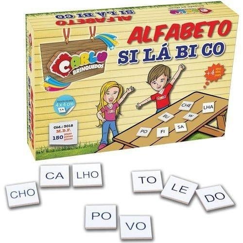 Brinquedo Pedagógico Alfabeto Silabico 150 Pçs - Carlu
