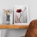 Ver imagem 2 de Quadro Moderno Flor Vinho 33x24cm - com Vidro:moldura Branca