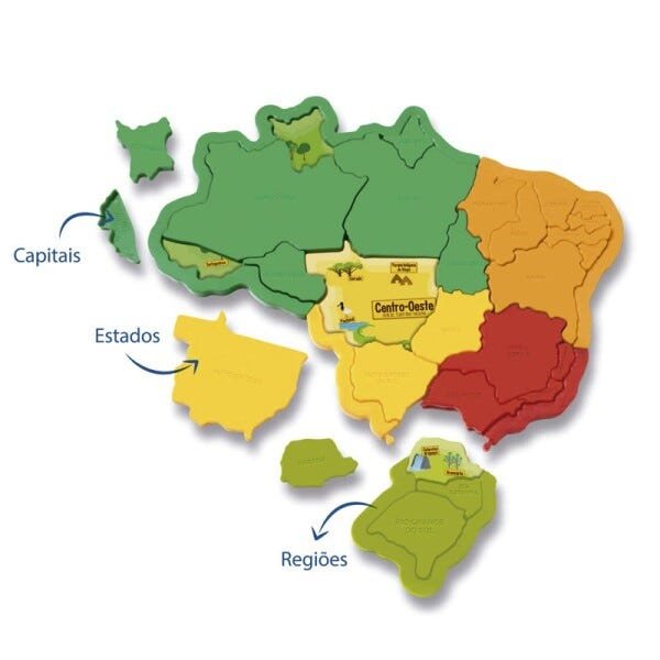 Mapa do Brasil 3D Plástico - 2