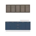 Ver imagem 1 de Cozinha Compacta Amara 9 Portas 3 Gavetas com Vidro 40250788 Azul/branco - Politorno