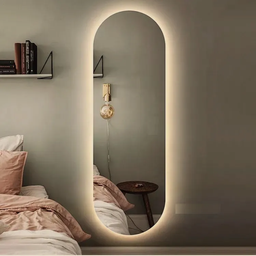 Espelho com Led Decorativo Oval 150x40 Lapidado Botão Touch - 1