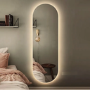 Ver imagem 1 de Espelho com Led Decorativo Oval 150x40 Lapidado Botão Touch
