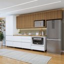 Ver imagem 1 de Cozinha Completa Modulada 6 Peças 8 Portas 6 Gavetas Norten Branco/Nature