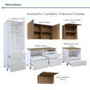 Ver imagem 6 de Cozinha Completa Modulada 6 Peças 8 Portas 6 Gavetas Norten Branco/Nature