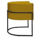 Ver imagem 3 de Poltrona Reforçada Decorativa Sala Nayara Base Ferro Preto Suede Amarelo