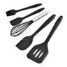 Kit 5 Utensílios de Silicone para Cozinha Conjunto Resistente a Altas Temperaturas (preto) - 1