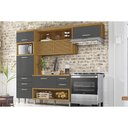 Ver imagem 1 de Kit Cozinha Modulada 3 Peças Princesa (1aéreo+1balcão+1paneleiro) C6p60 Freijo/grafite - Nesher