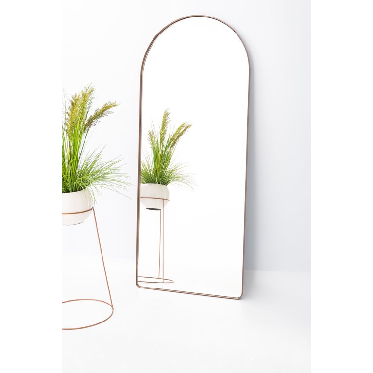 Espelho Grande Base Reta com Moldura Metal Corpo Inteiro 170 X 70 Cm Industrial