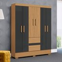 Ver imagem 1 de Guarda Roupa Casal 150cm 6 Portas Raely Atacama/grafite A15 - Mpozenato