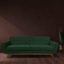 Ver imagem 2 de Sofá 03 Lugares 180cm Sala de Estar Miami Veludo Verde - Nexta Casa