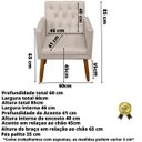 Ver imagem 2 de Poltrona Decor para Studio Cliente Tecido Suede Base Fixa Pés em Madeira Natural Suporta 120 Kg