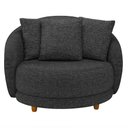 Ver imagem 7 de Kit 2 Poltronas Decorativas Base Fixa Galáxia com Almofadas Linho Chumbo G45 - Gran Belo