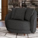 Ver imagem 2 de Kit 2 Poltronas Decorativas Base Fixa Galáxia com Almofadas Linho Chumbo G45 - Gran Belo
