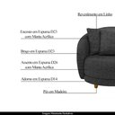 Ver imagem 3 de Kit 2 Poltronas Decorativas Base Fixa Galáxia com Almofadas Linho Chumbo G45 - Gran Belo