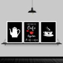 Ver imagem 2 de Kit 3 Quadros Para Cantinho Do Café 45x34cm:Madeira branca