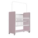 Ver imagem 1 de Mini Berço Moisés Toy para Bebê com Colchão e Rodízios 89cm Branco Rosa - Desk Design