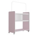 Ver imagem 2 de Mini Berço Moisés Toy para Bebê com Colchão e Rodízios 89cm Branco Rosa - Desk Design