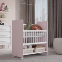 Ver imagem 5 de Mini Berço Moisés Toy para Bebê com Colchão e Rodízios 89cm Branco Rosa - Desk Design