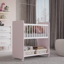 Ver imagem 4 de Mini Berço Moisés Toy para Bebê com Colchão e Rodízios 89cm Branco Rosa - Desk Design