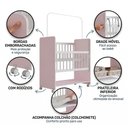Ver imagem 6 de Mini Berço Moisés Toy para Bebê com Colchão e Rodízios 89cm Branco Rosa - Desk Design