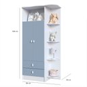 Ver imagem 3 de Guarda-Roupa de Bebê 2 Portas 2 Gavetas com Cantoneira Baby Azul