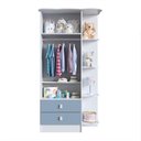 Ver imagem 4 de Guarda-Roupa de Bebê 2 Portas 2 Gavetas com Cantoneira Baby Azul